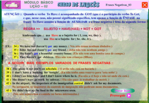 curso ingles basico wallis frases negativa